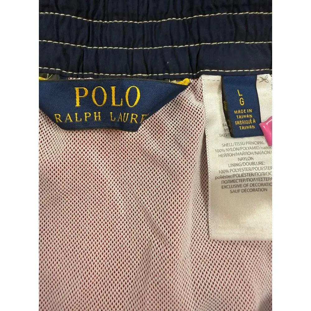 Polo Ralph Lauren Red Swim Trunks Board Shorts Nylon Lined Coastal Prep L
